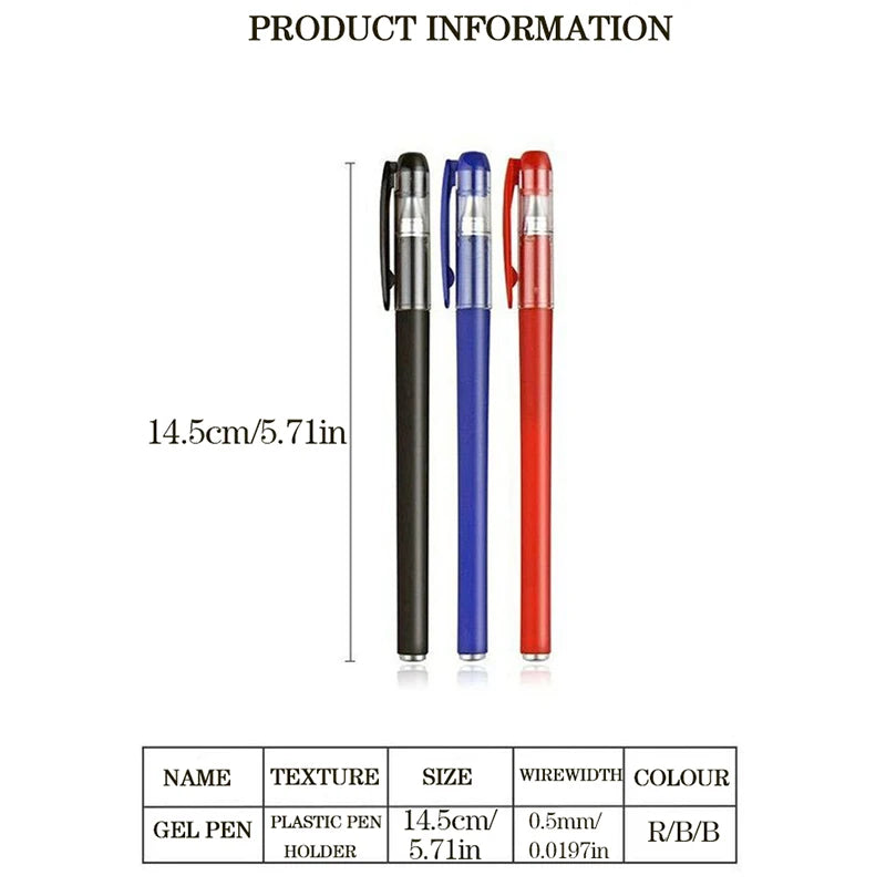 Frosted Gel Pen Set: Black Carbon Signature Pen for Students & Offices - Red and Blue Ink, Examination Special
