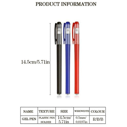 Frosted Gel Pen Set: Black Carbon Signature Pen for Students & Offices - Red and Blue Ink, Examination Special