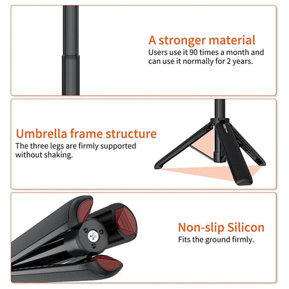 Aluminum Extendable Selfie Stick Tripod – Mini Portable Vlog Tripod for GoPro Hero 12-6, Osmo Action, Insta360 One R & X3