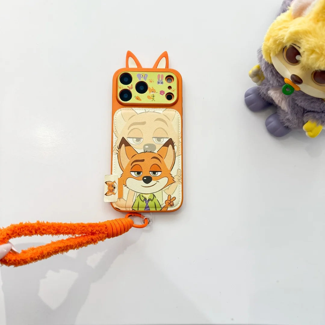 Cute 3D Nick & Judy Cartoon Phone Case – Protective Cover for iPhone 14/15/16/17 Series