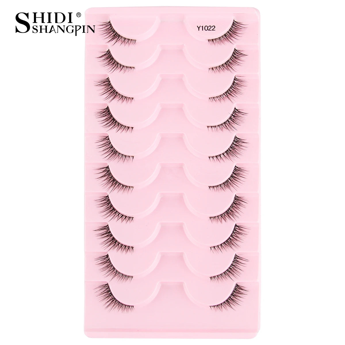 SHIDISHANGPIN 5/10 Pairs Cat Eye False Lashes – 3D Mink Half Lashes, Eyelash Extensions for Natural Makeup, Faux Cils Maquiagem