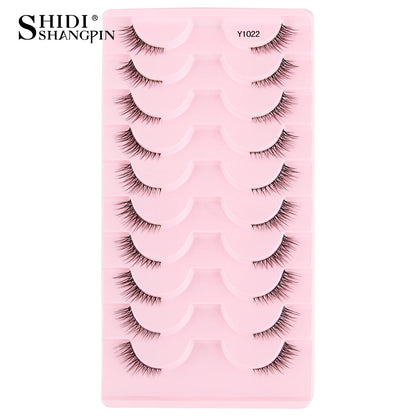 SHIDISHANGPIN 5/10 Pairs Cat Eye False Lashes – 3D Mink Half Lashes, Eyelash Extensions for Natural Makeup, Faux Cils Maquiagem