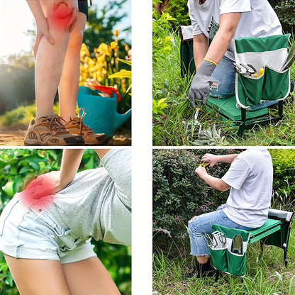 Upgraded Foldable Garden Kneeler & Seat – Heavy-Duty Gardener Stool with Thickened Soft Kneeling Pad