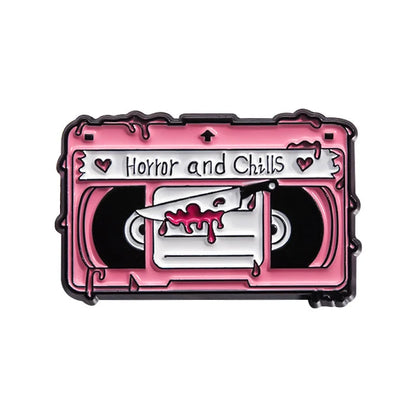 Magnetic Tape Music Series Metal Brooch – Versatile Clothing, Necklace & Badge Accessory with English Style