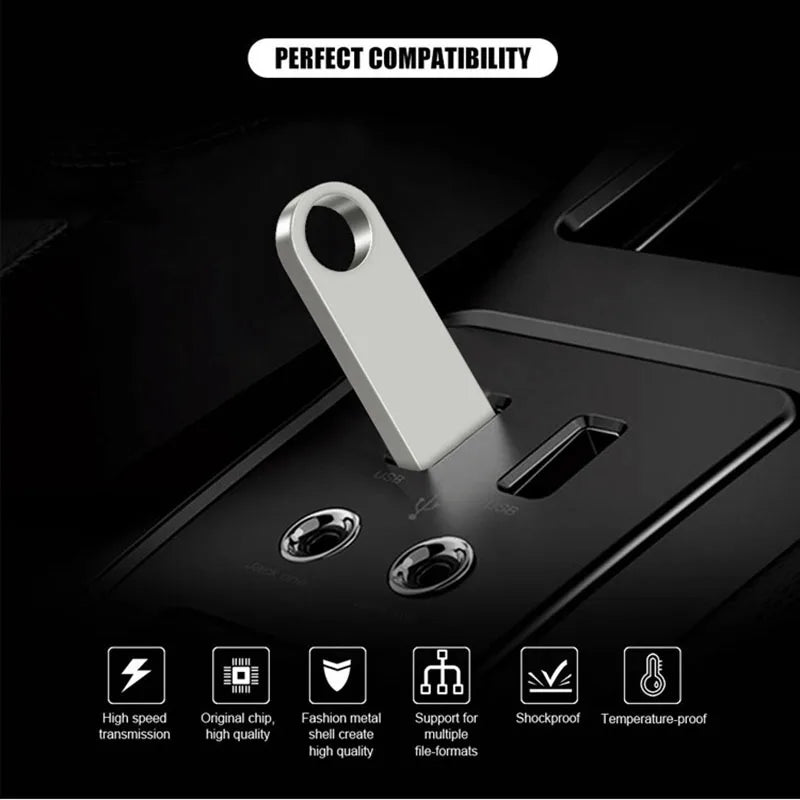 USB Flash Drive – Metal Pen Drive 4GB to 128GB Memory Stick, High-Speed USB Stick