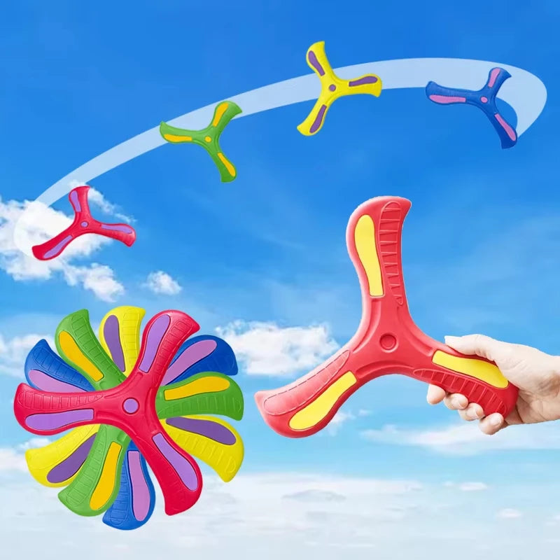 Soft Three-Leaf Boomerang Flying Disc - Interactive Outdoor Sports Toy for Kids and Adults, Fun Gifts and Active Play