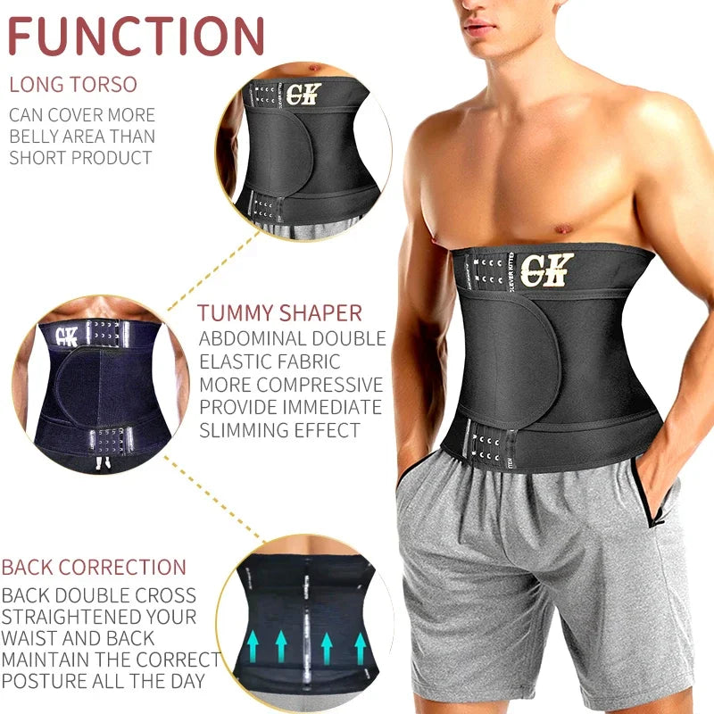 Men’s Waist Trainer Sports Belt — Weight Loss Waist Cincher Trimmer Girdle Corset Body Shaper Wrap