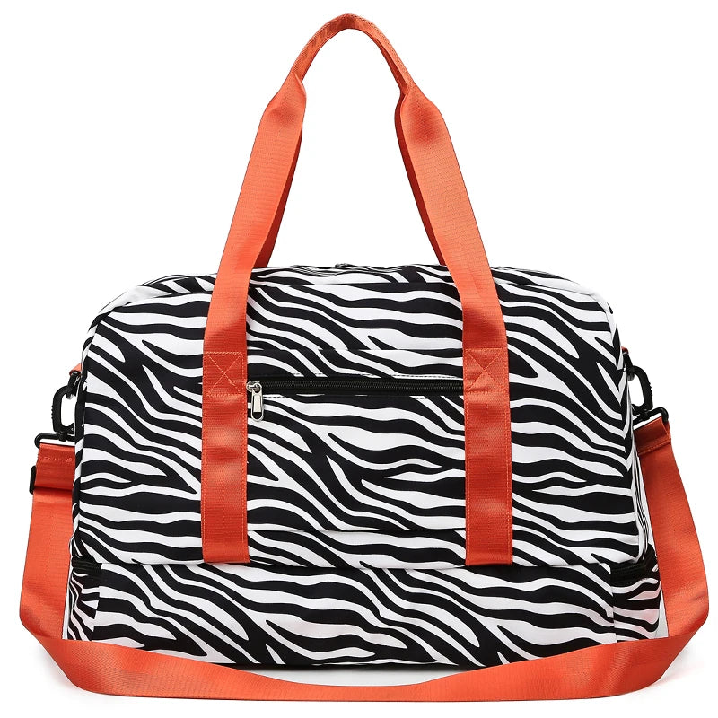 Women’s Carry-On Travel Bag – Spacious Animal Print Nylon Gym & Sports Bag, Large Capacity Weekend Overnight Bag