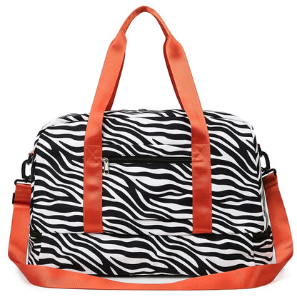Women’s Carry-On Travel Bag – Spacious Animal Print Nylon Gym & Sports Bag, Large Capacity Weekend Overnight Bag