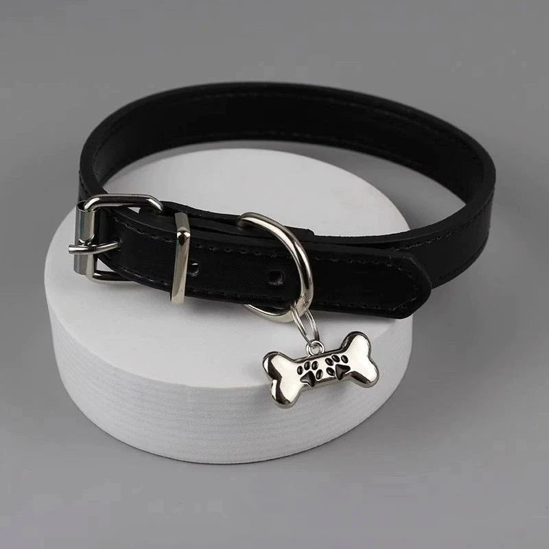 Colorful Gothic Dog Claw & Bone Choker Necklace - PU Leather Punk Party Jewelry for Women