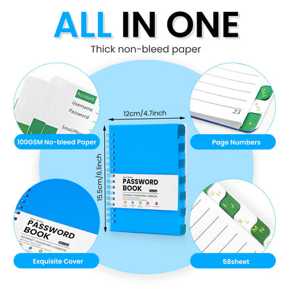 Mini A6 Password Book Notebook – Pocket-Sized Organizer, Diary & Logbook for Office, School & Personal Use