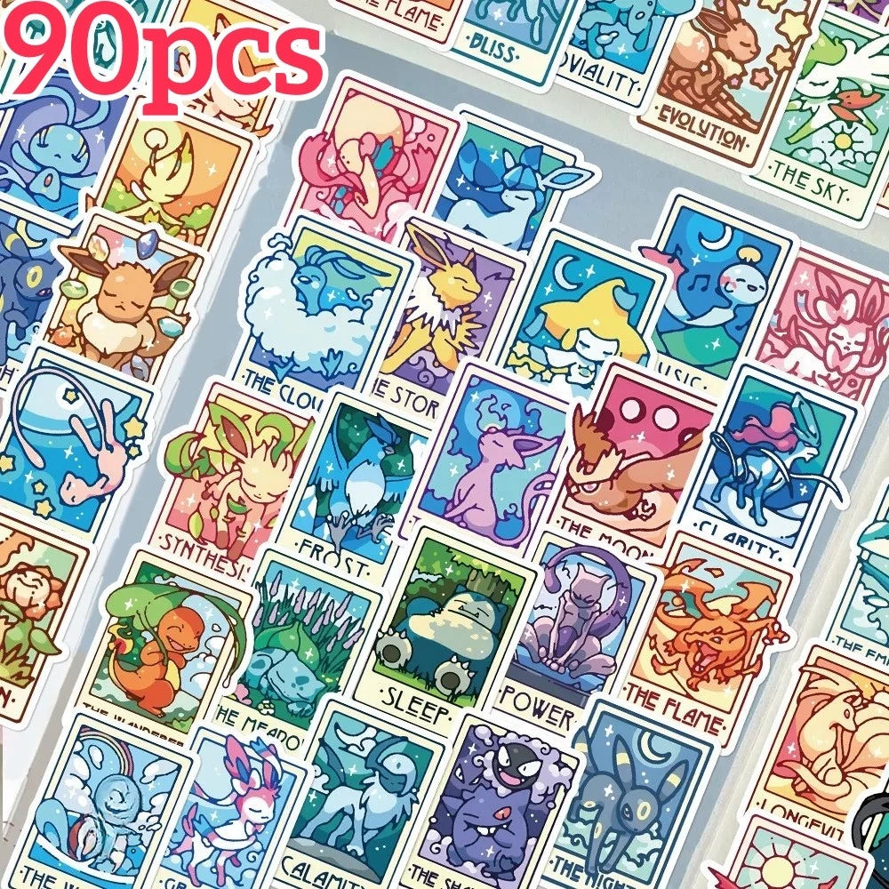 45/90PCS Pokémon Kawaii DIY Stickers - Cute Luggage, Graffiti & Toy Decals for Kids, Gifts & Decorations