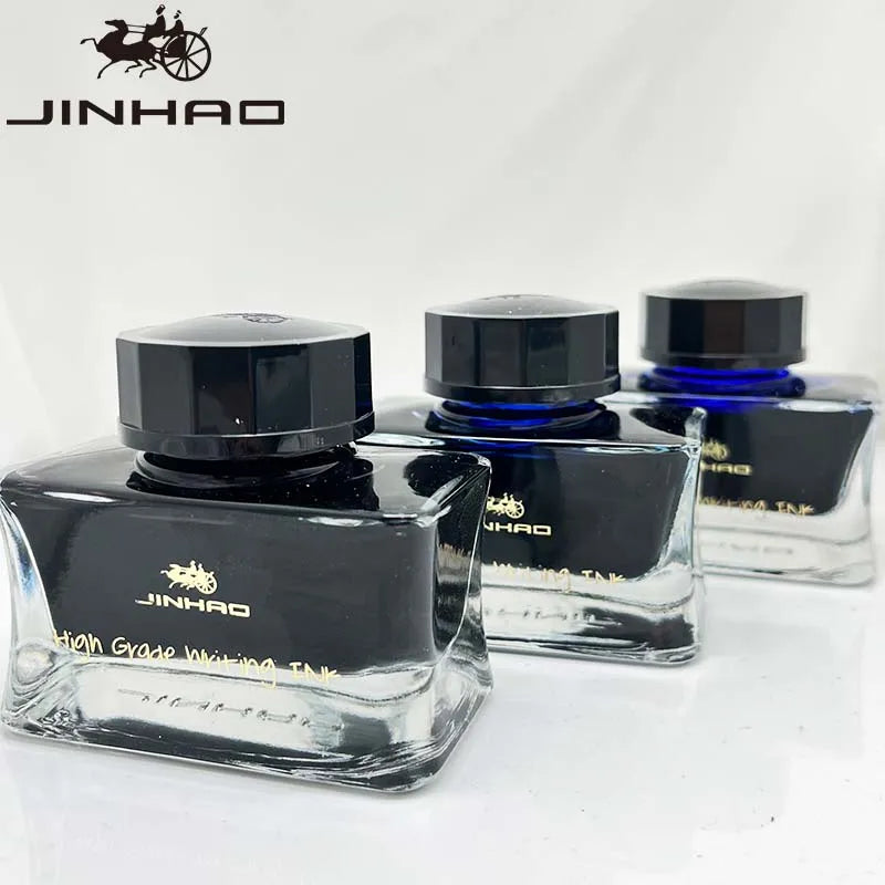 Jinhao Premium 50ml Fountain Pen Ink – Smooth Black/Blue/Blue-Black Calligraphy Ink for Writing