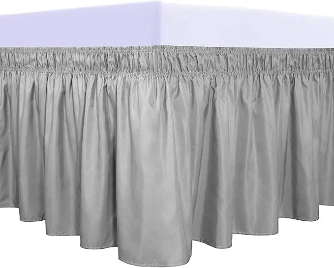 Ruffled Microfiber Bed Skirt – Wrinkle-Free Easy Care Bedding with Drop Length – White, Black & Grey Dorm Room Bed Skirt for Stylish Bedroom Decor