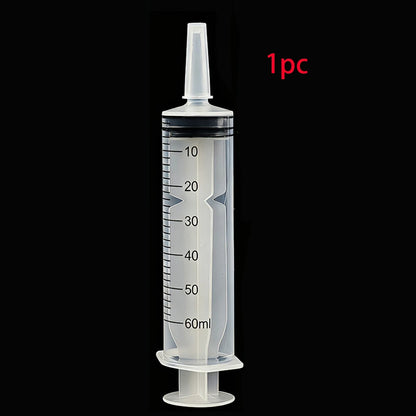 60ml Plastic Measuring Syringe - Pet Feeding, Liquid Dispensing, Laboratory, and Plant Watering Tool with Lid
