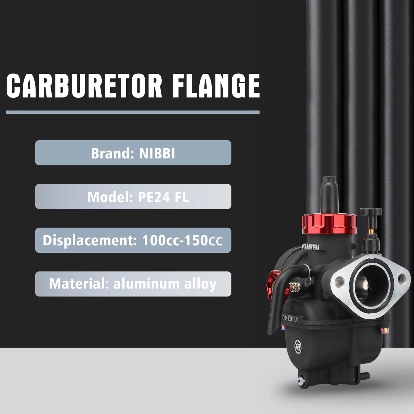 NIBBI PE Flange Carburetor for Motorcycle – 19mm-28mm 2T/4T GY6 Engine 100cc-250cc ATV Yamaha Pitbike Racing