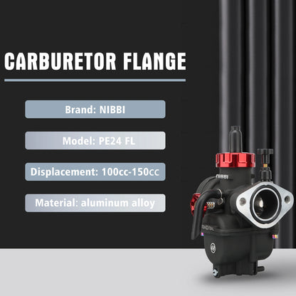 NIBBI PE Flange Carburetor for Motorcycle – 19mm-28mm 2T/4T GY6 Engine 100cc-250cc ATV Yamaha Pitbike Racing