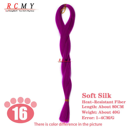 RCMY BJD/SD Doll Wig - Soft Blue Heat-Resistant Silk Synthetic Hair for 1/3, 1/4 & 1/6 Dolls