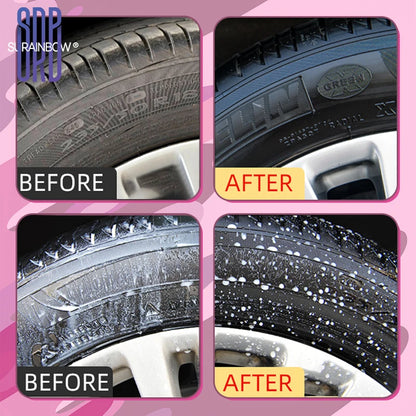 Black Wet Look Tire Shine Dressing Spray – Glossy Tire, Vinyl & Plastic Clear Coat with UV Protection