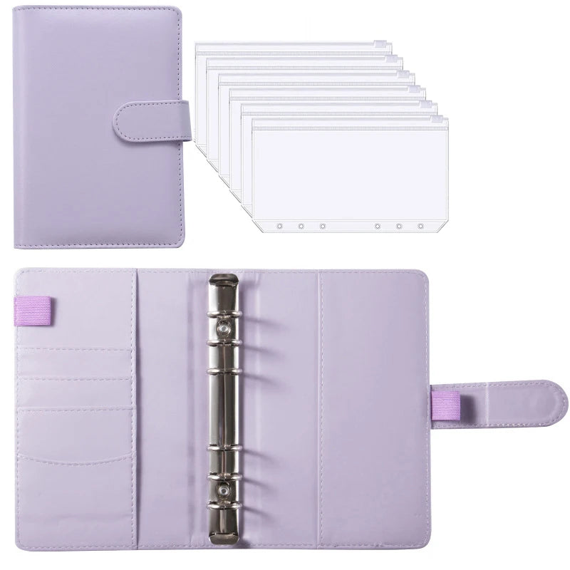2024 A6 PU Leather Budget Binder Set – Cash Envelopes System with Binder Pockets for Money, Budget Saving & Bill Organizer