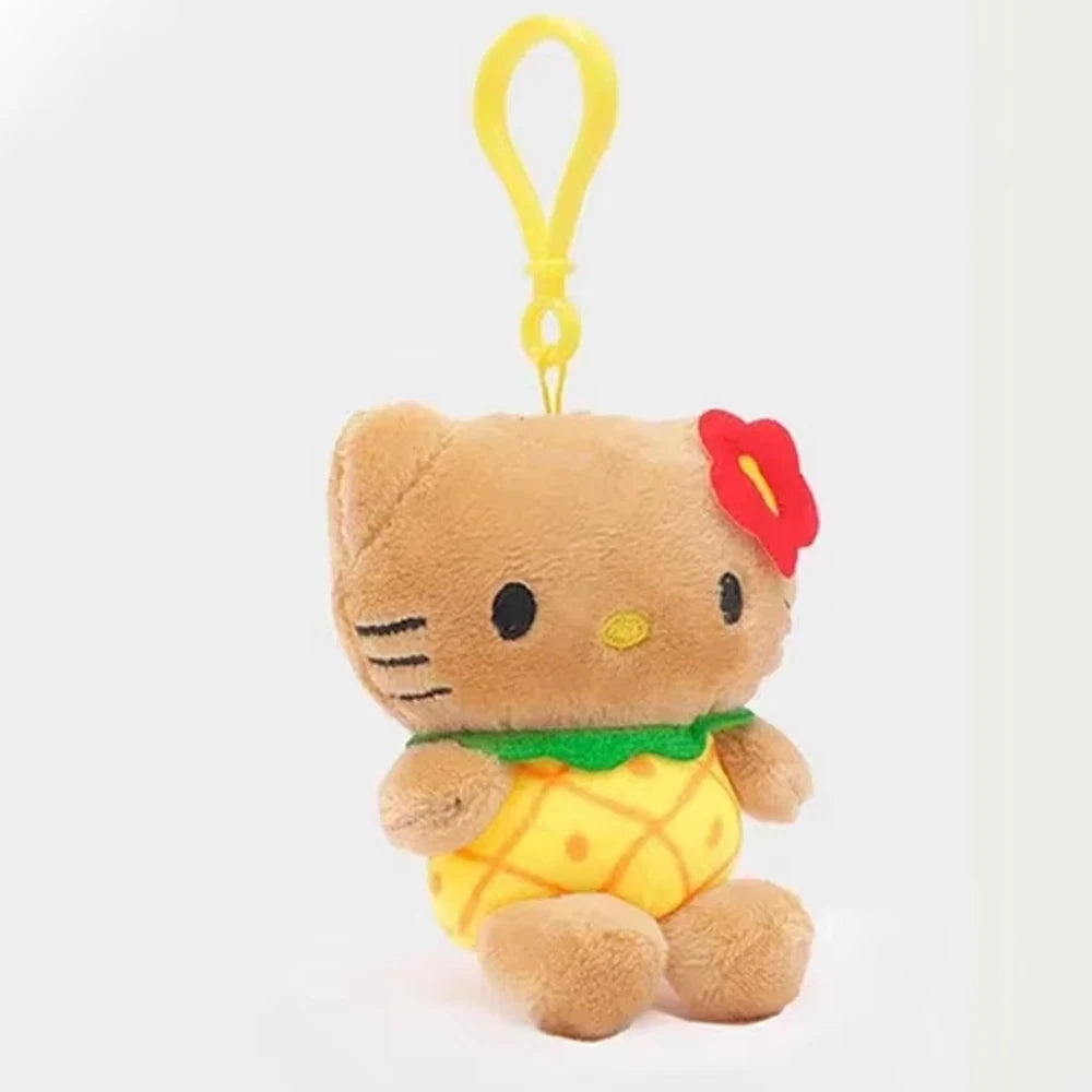 Hot Kawaii Plush Keychain Pendant — Mofusand Shark Cat & Cross-Dressing Hello Kitty/Kuromi Backpack Charm