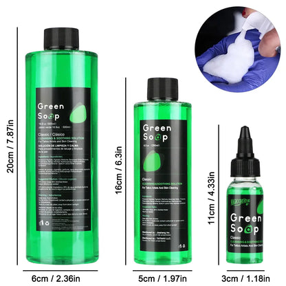Ultra Concentrated Tattoo Green Soap Kit – 30/250/500ML Cleaning Solution with 150ml Foaming Bottle for Tattoo Care & Skin Cleaning