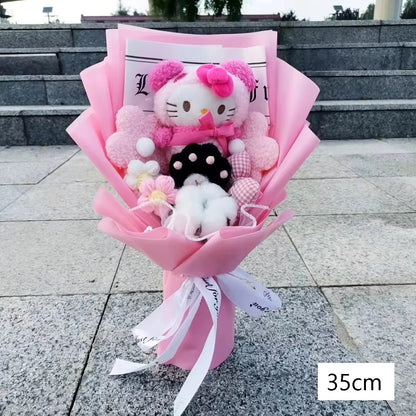 Sanrio Kuromi Plush Flower Bouquet — Soft Plush Doll Gift for Christmas, Valentine's Day, Birthday & Wedding Party