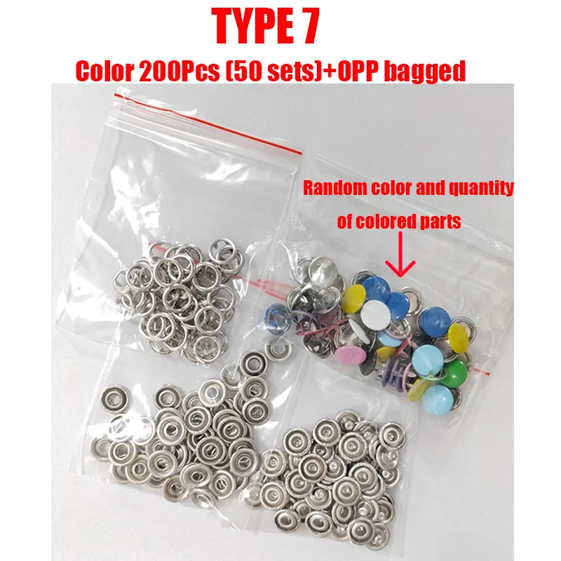 Metal Snap Button Fastener Kit - 50/100PCS Hollow Prong Studs with Pliers Tool for Clothing Sewing Bags & Shoes