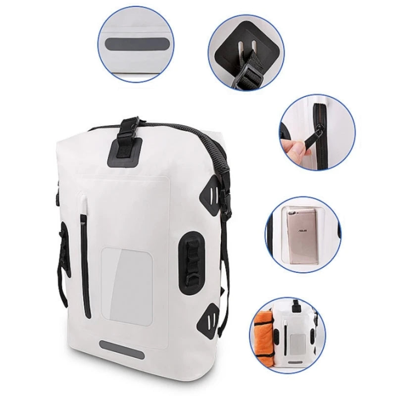 30L Waterproof Drift Bag – Swimming Backpack for River Trekking, Diving, Rafting, Canoeing & Kayaking, Wet/Dry PVC Camping Bag