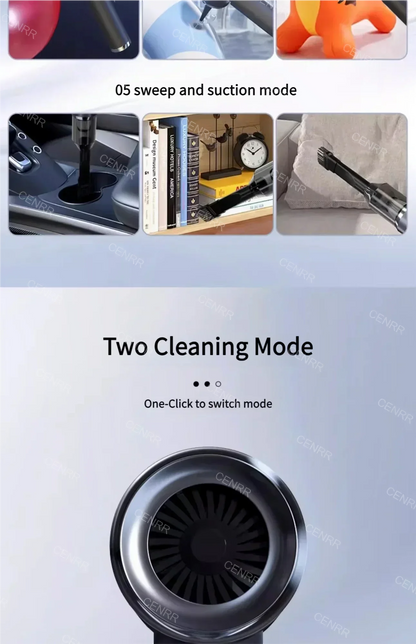 CENRR 210000PA Mini Wireless Car Vacuum Cleaner – Powerful Handheld Portable Cleaning Machine