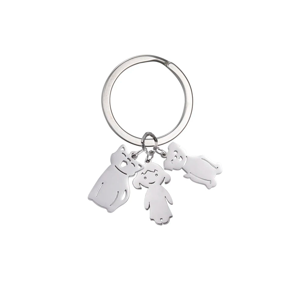 Personalized Kids & Family Keychain – Custom Name Key Chain for Mother’s Day, Couples, Boys, Girls, Pets, Mom, Dad, Baby Gift