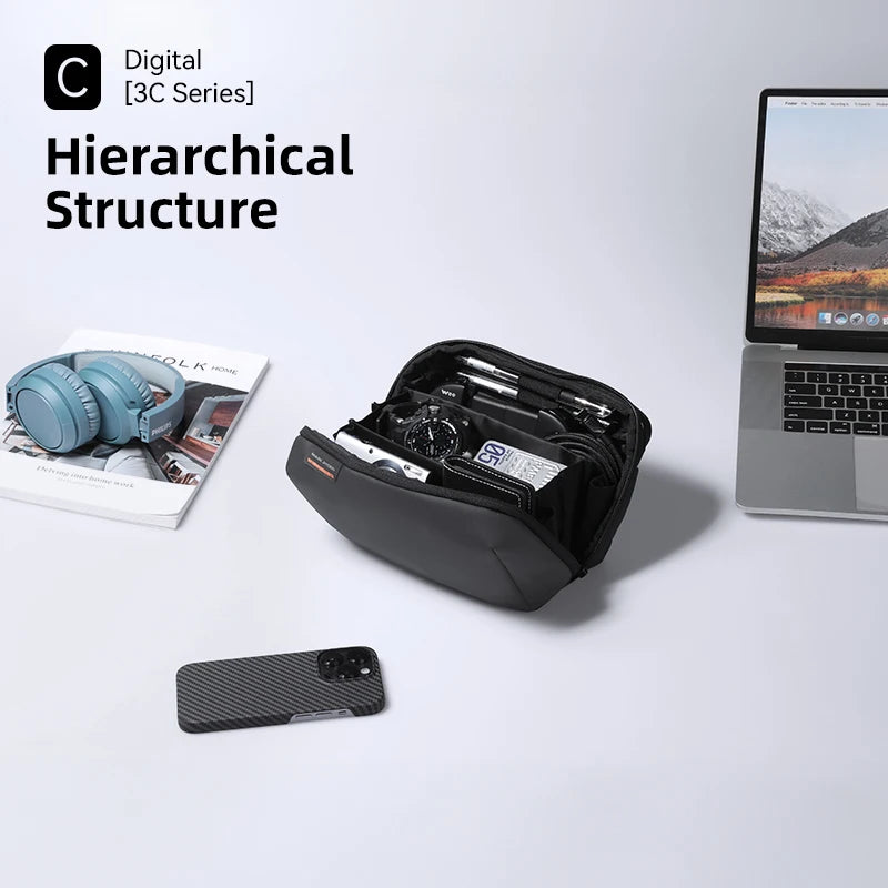 Waterproof Travel Cable Bag - Portable Digital Storage Pouch & Electronic Accessories Organizer for Tech Gear
