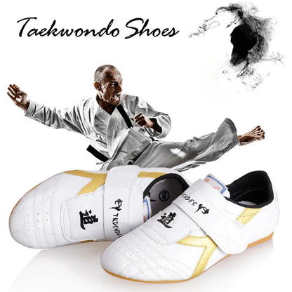 Breathable White Taekwondo & Martial Arts Shoes — Kung Fu, Wushu, Taichi, Karate & Wrestling Sneakers