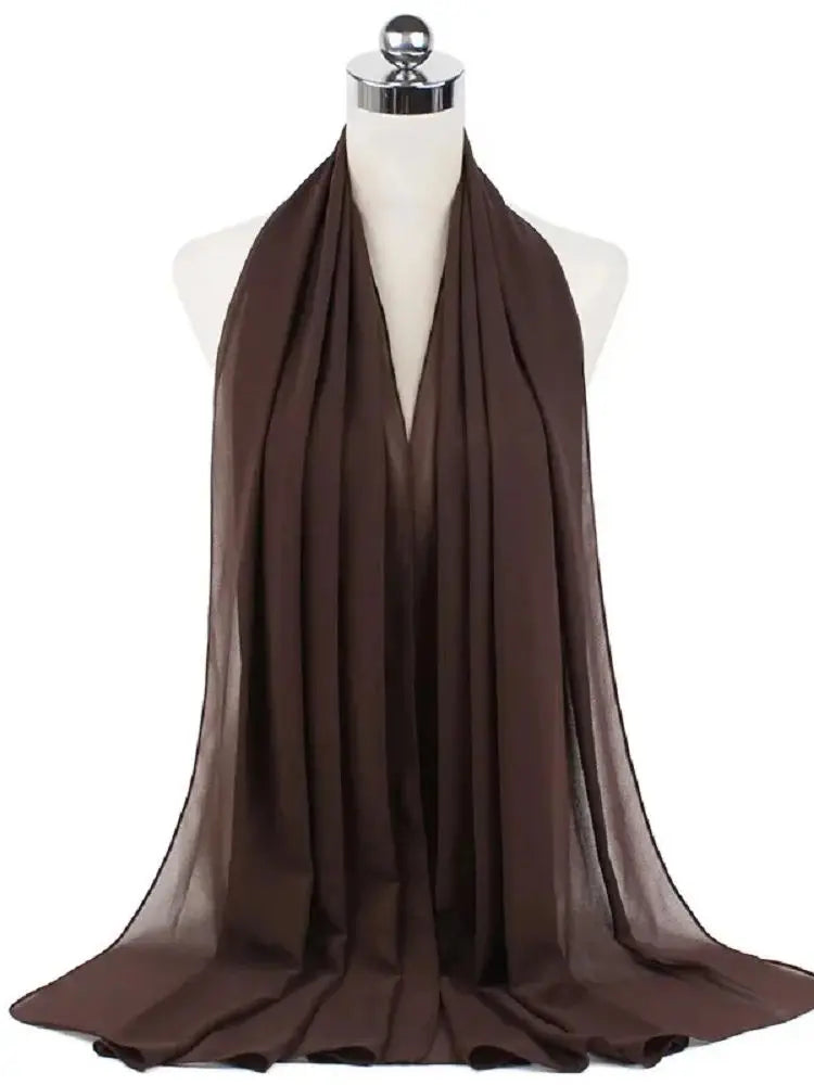 Women’s Solid Chiffon Instant Hijab – Ready-to-Wear Islamic Scarf, Muslim Shawl & Arab Head Wrap