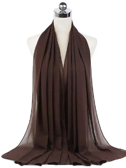 Women’s Solid Chiffon Instant Hijab – Ready-to-Wear Islamic Scarf, Muslim Shawl & Arab Head Wrap