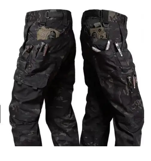 Men's Wear-Resistant Work Pants – Multi-Pocket Straight Cargo Trousers for Outdoor, Tactical, and Casual Wear