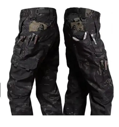 Men's Wear-Resistant Work Pants – Multi-Pocket Straight Cargo Trousers for Outdoor, Tactical, and Casual Wear