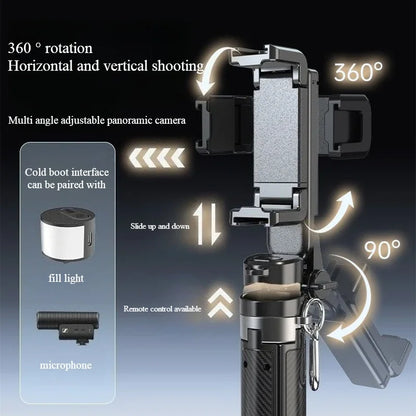 Mini Selfie Stick & Three-Corner Stand – Foldable Phone Holder with Detachable Remote for iPhone & Smartphones, Portable Travel Bracket