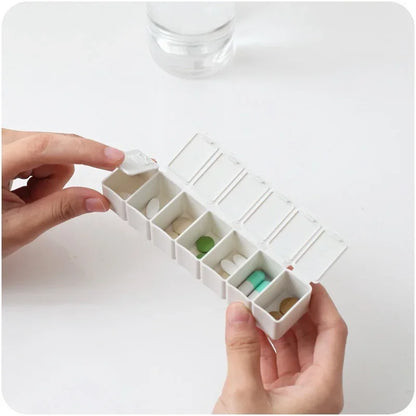 2Pcs/Set Travel Pill Box Holder – Weekly Medicine Organizer, Independent Lattice Tablet Dispenser Case