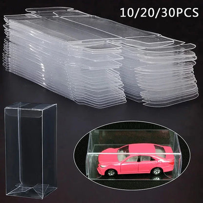 10/20/30/50/100pcs PVC Display Boxes — 1/64 Scale Car Model Toy Transparent Dustproof Exhibition Box for Collection & Gift Packaging