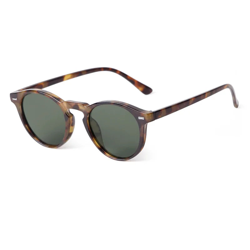 Vintage Round Sunglasses – 2024 Fashion Design for Men & Women, Retro Rivet Yellow & Blue Lens, Square Sun Glasses