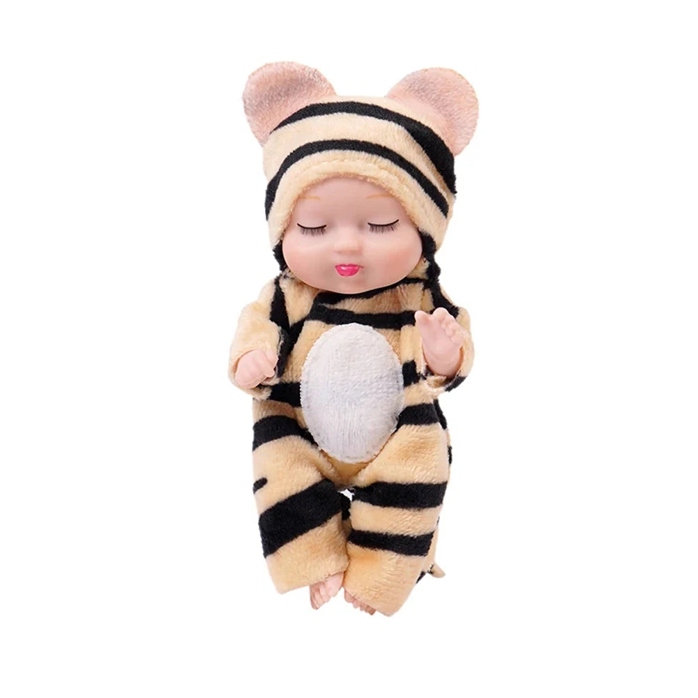 Reborn Baby Doll Kit - 6PCS Mini Sleeping Princess Doll Set with Clothes and Accessories for Kids Gift