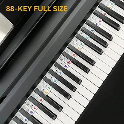 Miwayer Piano Keyboard Stickers – Removable Note Labels for 88/61 Keys, Beginner Piano Learning Guide