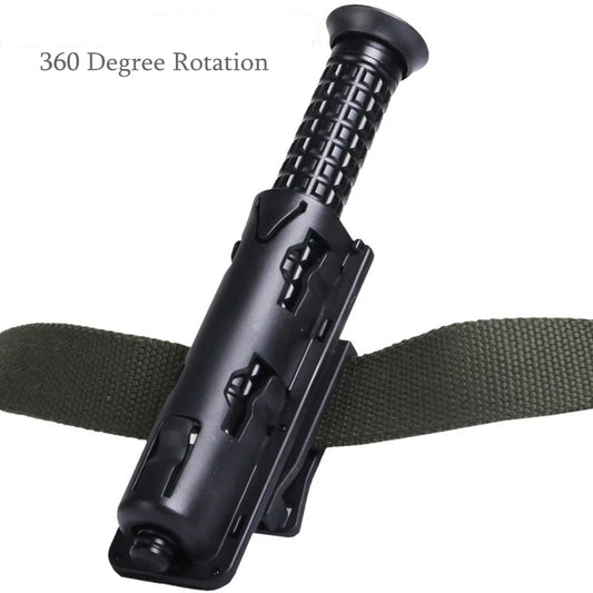 360 Degree Rotation Military Baton Holder Pouch - Expandable Tactical Police Case for Defense, Waist Carry