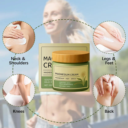 Magnesium Soothing Body Cream - Non-Greasy Daily Massage Care for Muscles, Knees & Joints with Arnica & MSM
