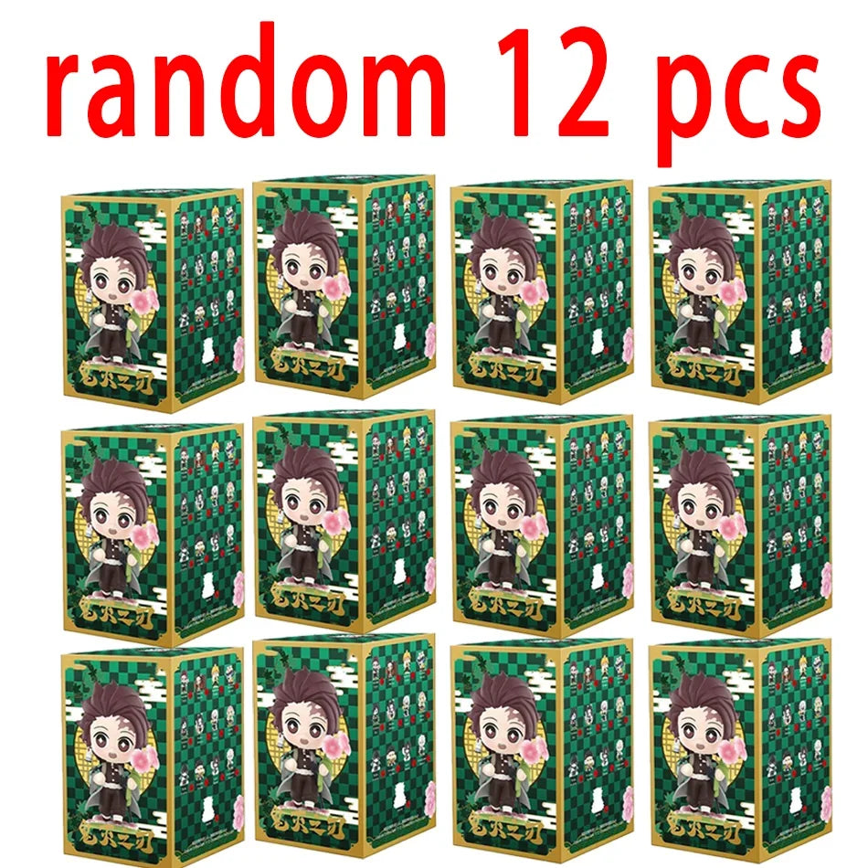 Anime Demon Slayer Blind Box Figures — 1-12pcs Tanjiro & Nezuko PVC Model Ornaments, Kids Christmas & Halloween Gift