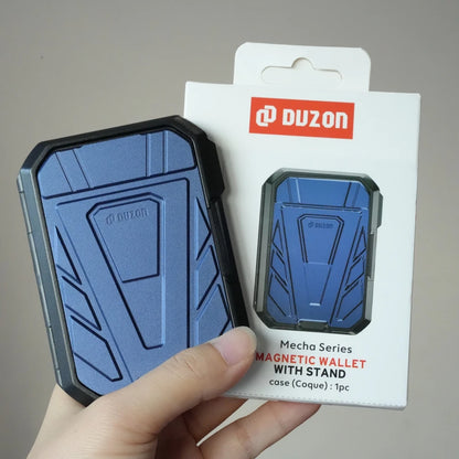 DUZON Armor Magnetic Wallet Case for iPhone 17 & 16 Pro Max - Detachable 3-Slot Card Holder with Adjustable Metal Kickstand