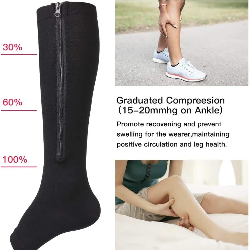 Medical Compression Socks - High Elasticity Closed Toe Stockings for Men and Women