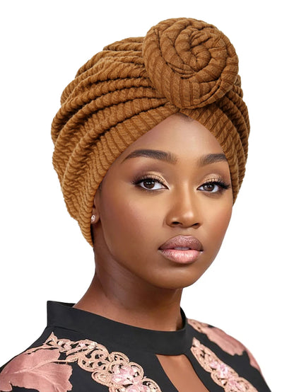 Women’s Fashion Turban Hijab Hat – Soft Elastic African Head Wrap, Breathable Muslim Chemo Cap for Girls & Women