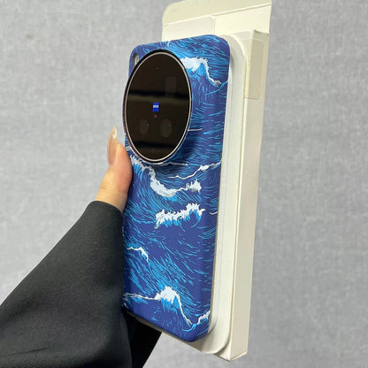 VIVO X300 X200 Ultra Plus Carbon Fiber Magnetic Case - Kevlar Sea Wave Pattern MagSafe Slim Armor PC Cover